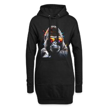 Lunettes de soleil Gorilla Monkey Colorful Animal Design Print - Sweat-shirt à capuche long Femme - noir - Devant