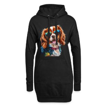 Lunettes de soleil Cavalier King Charles Spaniel Chien - Sweat-shirt à capuche long Femme - noir - Devant