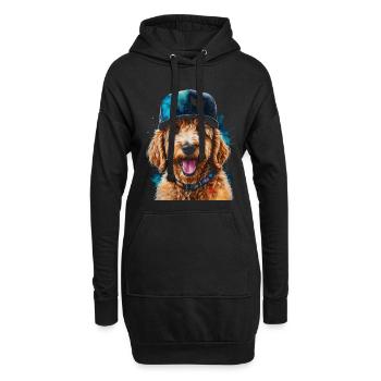 Casquette Snapback Goldendoodle Chien Animal Design Print - Sweat-shirt à capuche long Femme - noir - Devant