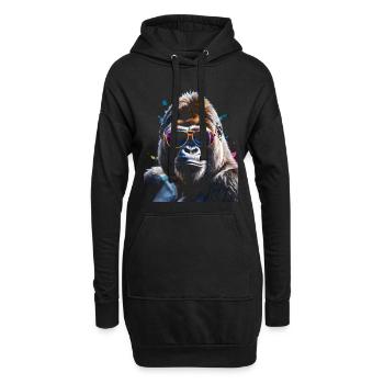 Lunettes de soleil Gorilla Monkey Colorful Animal Design Print - Sweat-shirt à capuche long Femme - noir - Devant