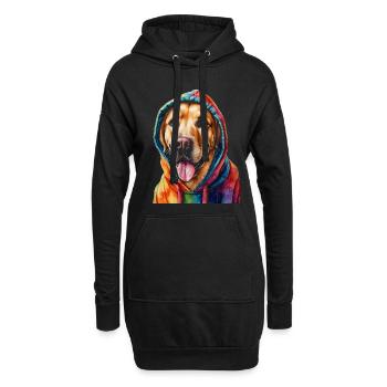 Labrador Retriever Sweat à capuche chien Funny Design Print - Sweat-shirt à capuche long Femme - noir - Devant