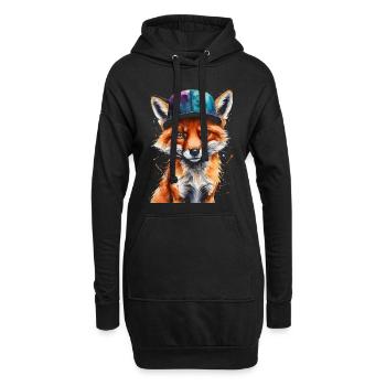 Casquette Fox Snapback Cool Animal Design Print - Sweat-shirt à capuche long Femme - noir - Devant