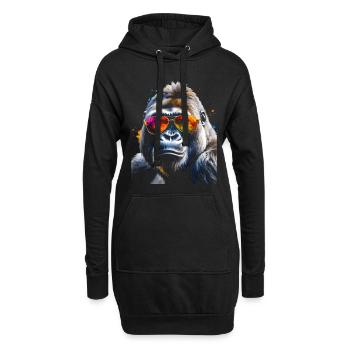 Lunettes de soleil Gorilla Monkey Colorful Animal Design Print - Sweat-shirt à capuche long Femme - noir - Devant