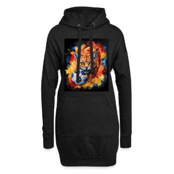 Lynx Football Coloré Roumanie Roumanie Design Imprimer - Sweat-shirt à capuche long Femme - noir - Devant