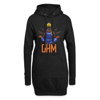 Ohm méditant construction d'électricien - Sweat-shirt à capuche long Femme - noir - Devant