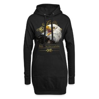 Aigle chauve - Sweat-shirt à capuche long Femme - noir - Devant