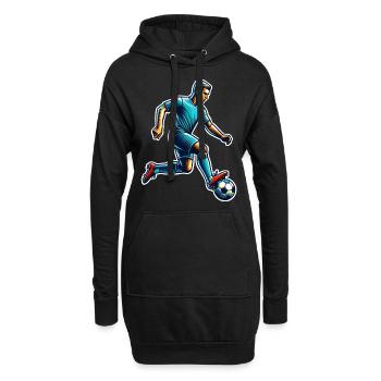 Football Joueurs de football - Sweat-shirt à capuche long Femme - noir - Devant