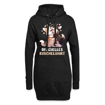 Chemise Câline Officielle Chiens Animal Amour Coeur Doux - Sweat-shirt à capuche long Femme - noir - Devant