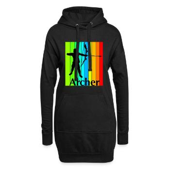 Bogenschütze - Hoodie-Kleid - Schwarz - Vorne