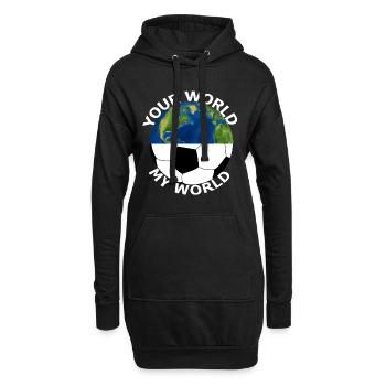 Fussball - Hoodie-Kleid - Schwarz - Vorne