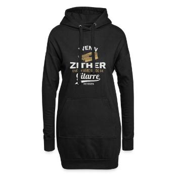 Zither lustiges Spruch Design Musiker Geschenk - Hoodie-Kleid - Schwarz - Vorne
