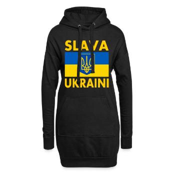 Slava ukraini - Hoodie-Kleid - Schwarz - Vorne