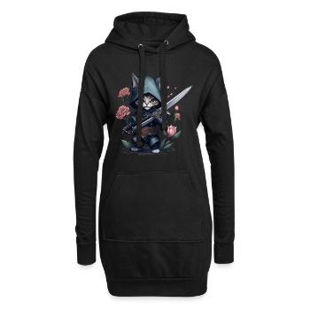 Die ultimative Ninja-Katze - Hoodie-Kleid - Schwarz - Vorne