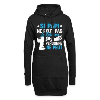 Si Papi ne peut pas le Réparer personne ne peut - Sweat-shirt à capuche long Femme - noir - Devant