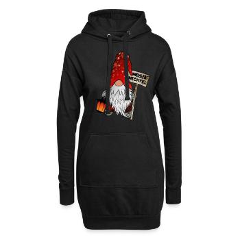 Musik Wichtel – Weihnachtsgnom - Hoodie-Kleid - Schwarz - Vorne