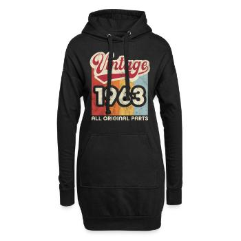 Jahrgang 1963 - Hoodie-Kleid - Schwarz - Vorne