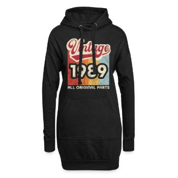 Millésime 1989 - Sweat-shirt à capuche long Femme - noir - Devant