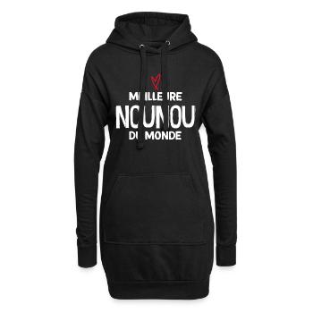 Meilleure Nounou Du Monde Cadeau Tendre d'amour - Sweat-shirt à capuche long Femme - noir - Devant