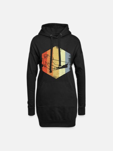 Skifahren - Hoodie-Kleid - Schwarz