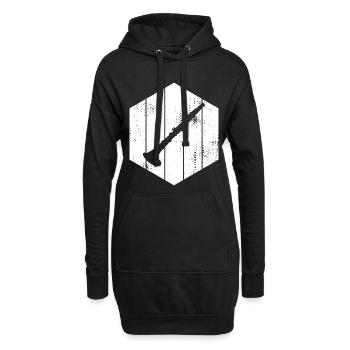 Klarinette - Hoodie-Kleid - Schwarz - Vorne