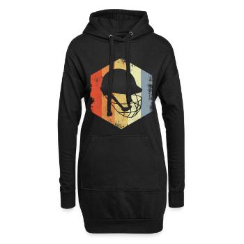 Croquis de casque de cricket vintage - Sweat-shirt à capuche long Femme - noir - Devant