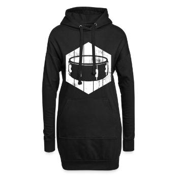 Tambour latéral - Sweat-shirt à capuche long Femme - noir - Devant