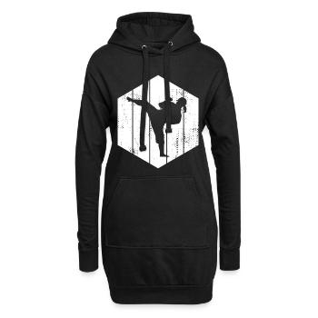 Fille de karaté - Sweat-shirt à capuche long Femme - noir - Devant