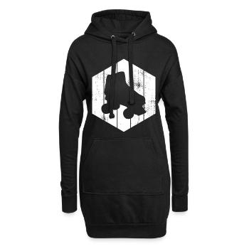 Croquis de patins à roulettes - Sweat-shirt à capuche long Femme - noir - Devant