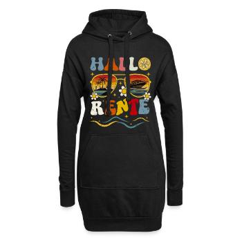 Hallo Sommer Retro Design Rentner Rentnerin  - Hoodie-Kleid - Schwarz - Vorne