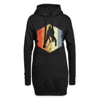 Retro Feldhockey Spieler - Hoodie-Kleid - Schwarz - Vorne