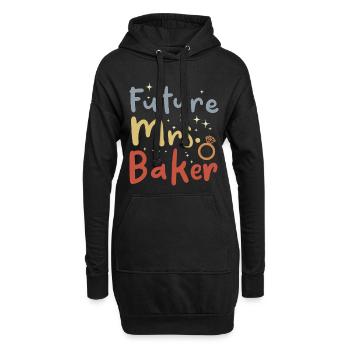 Frau Bäcker Vintage Look - Hoodie-Kleid - Schwarz - Vorne