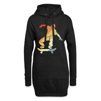 Graphique de skateboarder vintage - Sweat-shirt à capuche long Femme - noir - Devant