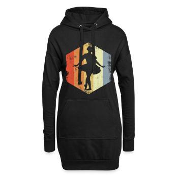 Ballet Girl Croquis Look Vintage - Sweat-shirt à capuche long Femme - noir - Devant