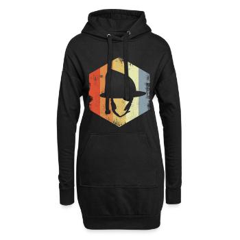 Vintage Feuerwehrhelm - Hoodie-Kleid - Schwarz - Vorne