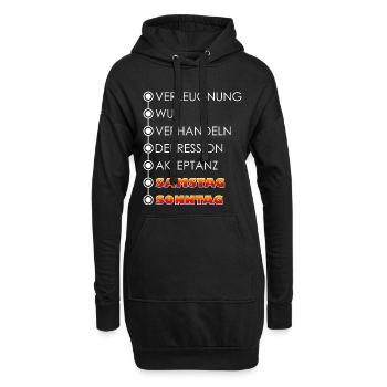 Jours de la semaine / Cycle hebdomadaire - Sweat-shirt à capuche long Femme - noir - Devant