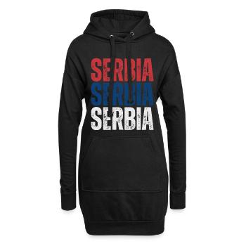 Fierté serbe, drapeau de la Serbie - Sweat-shirt à capuche long Femme - noir - Devant