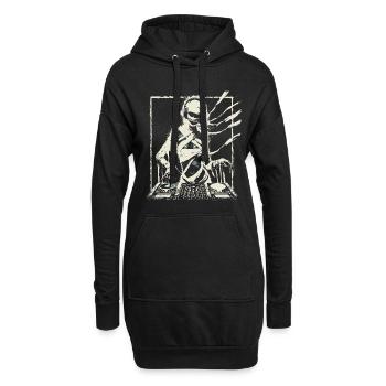 Futuristic DJ with Glitch Effects. - Hoodie Dress - black - Front