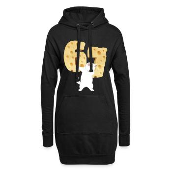 Funny 67 Meme TAPONNANT DU FROMAGE DE CHAT 67E T-ANNIVERSAIRE - Sweat-shirt à capuche long Femme - noir - Devant