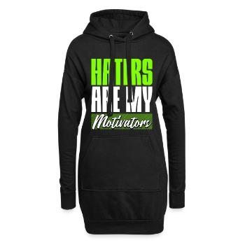 Haters are my Motivators - Hoodie-Kleid - Schwarz - Vorne