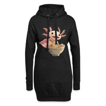 Axolotl Ramen Nudeln - Hoodie-Kleid - Schwarz - Vorne
