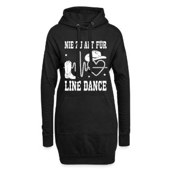 Nie zu alt für Line Dance - Hoodie-Kleid - Schwarz - Vorne