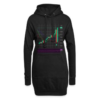Échange d’actions crypto - Sweat-shirt à capuche long Femme - noir - Devant