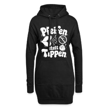 Pfeifen Statt Tippen - Hoodie-Kleid - Schwarz - Vorne
