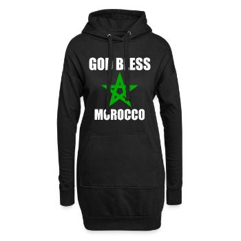 God bless morocco maroc - Sweat-shirt à capuche long Femme - noir - Devant