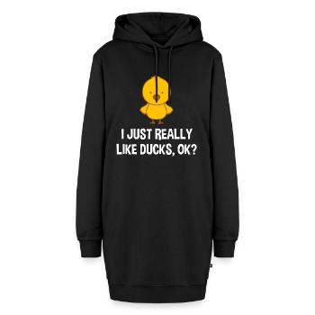 Je suis Juste Really Like Ducks Ok ? Canard Canard Canard - Sweat-shirt à capuche long Femme - noir - Devant