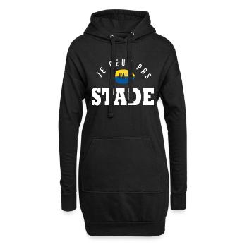 Rugby J peux pas j ai stade humour rugby clermont - Sweat-shirt à capuche long Femme - noir - Devant