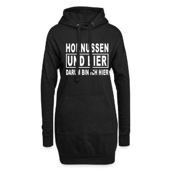 Hornussen und Bier darum bin ich hier - Hoodie-Kleid - Schwarz - Vorne