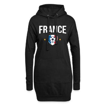 équipe de france football suppourter championnat - Sweat-shirt à capuche long Femme - noir - Devant