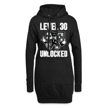 30 Anniversaire Niveau 30 Anniversaire débloqué 30 ans - Sweat-shirt à capuche long Femme - noir - Devant