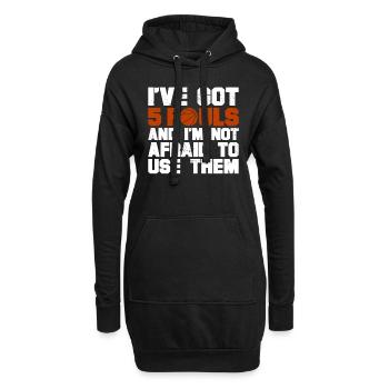 Hoops Basketball Player Streetball Hooping 5 Fouls - Hoodie Dress - black - Front